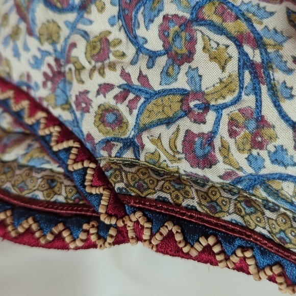 Talitha Printed cotton/silk-blend quilted jacket floral ethnic bohemian sz 4 - Picture 12 of 16